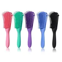 Gloway Custom Logo Plastic Anti-Statische 8 Rijen 3a ~ 4c Ontklitter Brush Professionele Detangling Hair Brush Afro Kam voor Krullend Haar