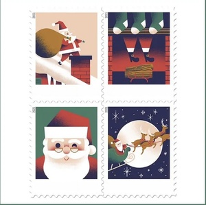 2023 Globes à neige <span class=keywords><strong>de</strong></span> <span class=keywords><strong>Noël</strong></span> Us Forever, autocollants <span class=keywords><strong>de</strong></span> feuilles <span class=keywords><strong>de</strong></span> timbres-poste vintage américains pour l'envoi postal, stock local - Product Image 5