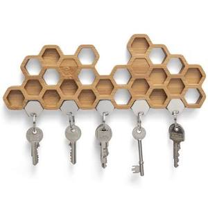 Premium Wooden <b>Wall</b> Mounted <b>Key</b> Holder Rustic Entryway Organizer Durable <b>Hooks</b> Home Decor Housewarming Gift Storage Rack - Product Image 2