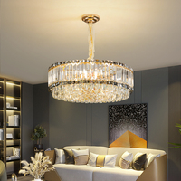 Lustre élégant en cristal post-moderne pour plafond de restaurant et de salon haut de gamme; lustre de bar pour décor de maison complète