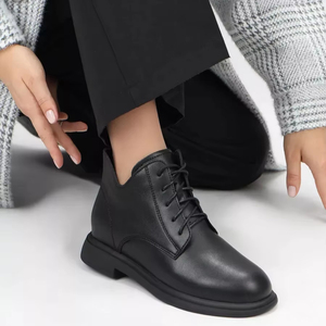 Casual Fashion <strong>Genuine</strong> <strong>Leather</strong> <strong>Women's</strong> Autumn and Winter Short <strong>Boots</strong>, Slip-resistant, Lightweight, Customizable Footwear. - Product Image 1