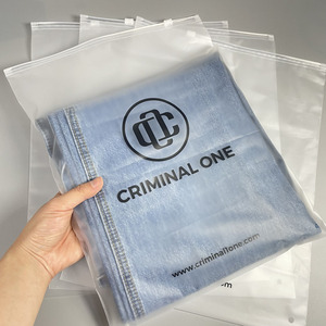 Biodegradable Frosted sealing zipper lock bag Frosted EVA Tshirt Bag Clothing Garment Plastic Bag Swimwear Packaging