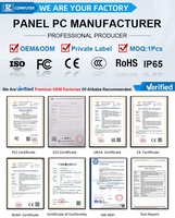 Écran tactile capacitif/résistif LCD industriel embarqué RCOMPT personnalisé de 7 pouces pour véhicules avec support VESA