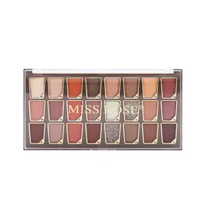 Plateau de fard à paupières 24 couleurs de marque privée Summer Sunrise Street Makeup Pearl matte maquillage de scène paillettes logo personnalisé