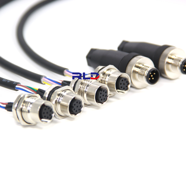 IP67 Waterproof Male and Female DC Line-to-line Power Connector Round M12 M8 2 3 4 Pin PCB Connector