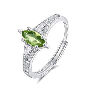 9 Wholesale 4*8mm Marquise Cut Color Gemstone <b>925</b> <b>Silver</b> <b>Rings</b> Adjustable Natural Stones Office Wear Jewelry For Women - Product Image 1
