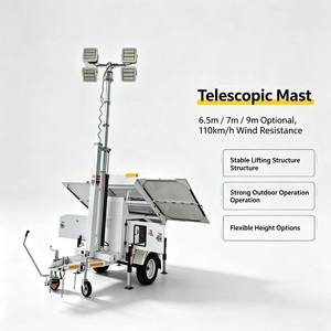 Tour d'éclairage solaire mobile à 3 panneaux de 6,5 à 9 mètres avec batterie au lithium, faible bruit, prix de vente directe d'usine - Product Image 6
