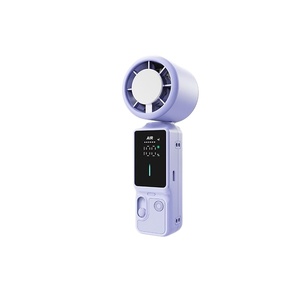 Rechargeable Wearable Foldable Portable <b>Mini</b> Handheld <b>Fan</b> with Semiconductor Cooling LED Display and Low Noise - Product Image 1