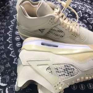 Baskets de basketball montantes de haute qualité, style 4s, couleur beige <span class=keywords><strong>voile</strong></span>, en daim et maille respirante, couleur crème, chaussures de sport décontractées pour hommes - Product Image 4