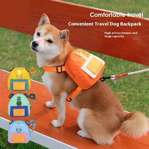 Karikatür katı Polyester çekiş halat ve fermuar ile evcil hayvan taşıyıcı sırt çantası köpekler kediler için moda açık seyahat Schoolbag - Product Image 1