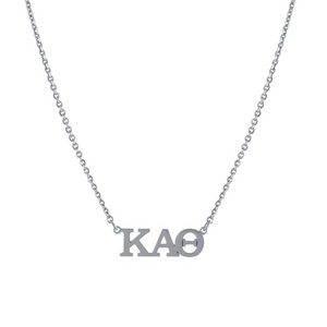 Collana con ciondolo personalizzato con lettera dell'alfabeto greco antico, <span class=keywords><strong>gioielli</strong></span> con incisione, per confraternite femminili - Product Image 2