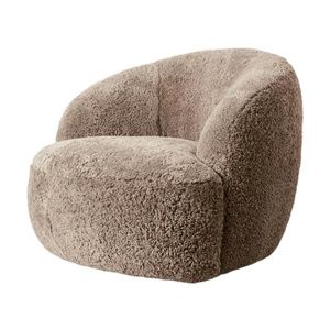 Sillón Giratorio Tapizado en Piel de Oveja <span class=keywords><strong>Luisa</strong></span> de HDC Luxurious, Sillón de Salón Hecho a Mano con Piel de Oveja para el Hogar, Hotel, Casa de Campo - Product Image 2