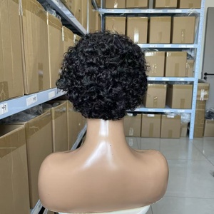 Perruque courte coupe pixie avec <span class=keywords><strong>bandeau</strong></span> pour femmes noires, expédition le jour même, perruques en <span class=keywords><strong>cheveux</strong></span> humains Remy, distributeur en gros de perruques - Product Image 5