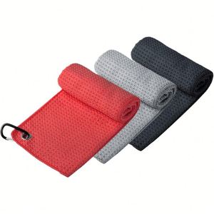 Serviette de golf en microfibre gaufrée personnalisée avec clip - Product Image 2