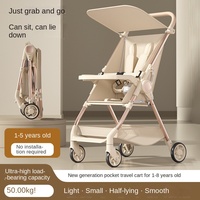 Poussette bébé pliable à une main, écologique, portable, pour voyager en avion, siège inclinable pour enfants de 0 à 6 ans