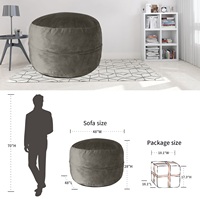Housse de canapé artificielle personnalisée 120dia X 71cm 48 "Dia X28" pouf salon salon famille lecture paresseux canapé chaise
