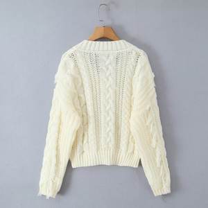 PB & ZA Frauen Herbst New Fashion Dicke Nadel buchse Strick pullover Vintage Langarm Damen Oberbekleidung Chic Tops - Product Image 3