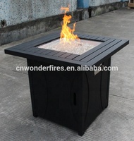 BBQ de foyer de patio de arrière-cour carré de 33 '', foyer carré extérieur de gaz de jardin, foyer extérieur en métal de charbon de bois carré