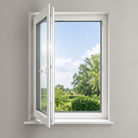 Ventana Exterior de Doble Vidrio Resistente a Huracanes, Ventana Fija Frontal con Pantalla, Marco de Aleación de Aluminio, Insonorizada y de Ahorro Energético