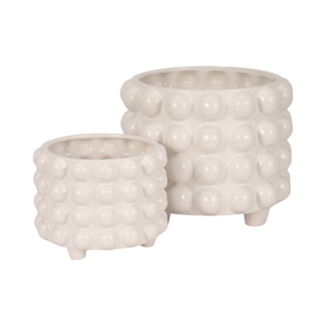 Vasi Rotondi in Ceramica con Texture a Bolle per Uso Interno ed Esterno - Product Image 3