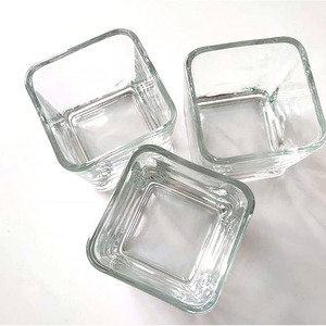 Wholesale Cubic Glass <strong>Candle</strong> Holder <strong>Square</strong> Wedding Flower Vase <strong>square</strong> Glass Jar for Scented <strong>Candle</strong> - Product Image 6