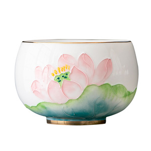 Dehua White Porcelain Hand Painted Teacup Round Single Cup For Kung Fu <b>Tea</b> <b>Set</b> Afternoon <b>Tea</b> <b>Gift</b> - Product Image 5