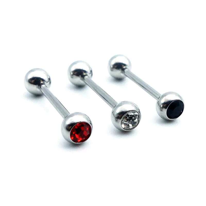 Hot Koop 316L Rvs CZ Tepel Piercing Crystal Barbell Tong Piercing