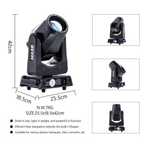 Lampu Panggung Disko Mar 251 Bulb Beam Moving Head Light Pencahayaan Serbaguna Efek Pelangi Gobo Prism Peralatan DJ untuk Konser Klub - Product Image 6