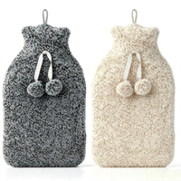 Bouillotte en caoutchouc naturel de qualité supérieure, personnalisable, durable et réutilisable, pour la thérapie par la chaleur, avec housse en fourrure pelucheuse