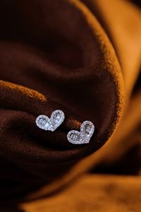 Xinfly Au750 0.22ct Diamond 18K Real Gold Love Heart Shape <b>Stud</b> Earrings Classic Fine Jewelry Wholesale - Product Image 4