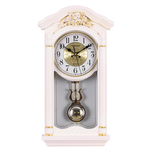 European Retro Wall <b>Clock</b> With Pendulum <b>Battery</b> Powered Living Room Decorative <b>Clock</b> - Product Image 4