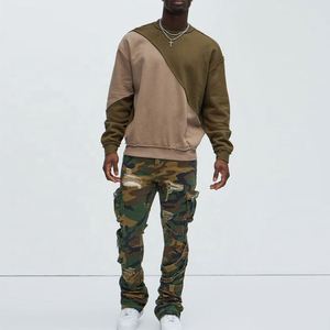 Sudadera de cuello redondo de felpa francesa personalizada para hombre, 100% de algodón, patrón sólido, teñido liso para la temporada de otoño - Product Image 4