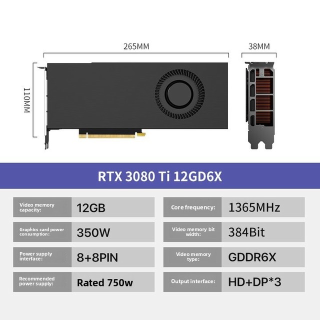 GeForce RTX 3080 Ti 12GB Founders Edition Cooled AI-Performance GDDR6 Desktop Graphics Card New
