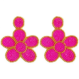 Premium Quality Yellow Beaded Hearts Hoop <b>Earrings</b> Fancy For Women Party <b>Cute</b> Statement Jewelry Acrylic Fashion <b>Earrings</b> - Product Image 6