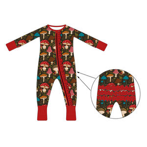 Çok Satan ve Yüksek Kaliteli Kişilikli Sade Butik Bambu Çocuklar İçin İki Yönlü Fermuarlı Dönüştürülebilir Bebek Tulum Pijama - Product Image 1