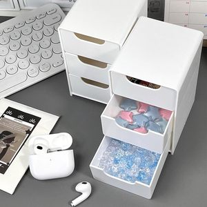 Elegante Organizador de Escritorio Portátil de 3 Niveles, Caja Divisora de Plástico para Suministros de Oficina, Almacenamiento de Joyas y Cosméticos con Cajones - Product Image 3