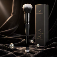 Pinceau de maquillage professionnel de luxe 2-en-1 à double embout, personnalisé pour poudre, sculpting et anticernes