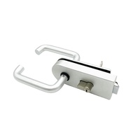 Serrure de porte en verre à poignée, corps de serrure en aluminium, cylindre en laiton, vente chaude