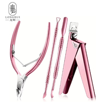 Longhui OEM/ODM – Kit professionnel de manucure quatre pièces avec outils de coupe des ongles à revêtement en titane pour les ongles des doigts