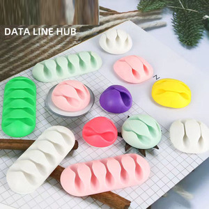 Silicone 1 2 3 5 7 khe cắm cáp tổ chức underdesk tường dán dính cáp dây Clip lưu trữ - Product Image 3