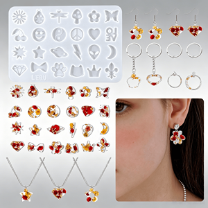 LEQU Kit de Moldes de Silicona para Joyería Mini, 24 Formas, Reutilizables, Fáciles de Desmoldar, para Manualidades con Resina, Venta al Por Mayor - Product Image 1