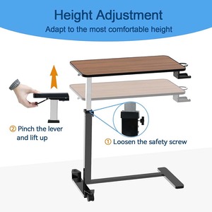 <span class=keywords><strong>Table</strong></span> de <span class=keywords><strong>lit</strong></span> mobile réglable avec porte-gobelet, <span class=keywords><strong>table</strong></span> d'appoint médicale en bois sur roulettes <span class=keywords><strong>pour</strong></span> ordinateur portable, idéale <span class=keywords><strong>pour</strong></span> les hôpitaux - Product Image 3