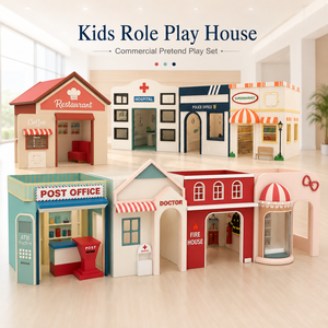 Équipement de jeu intérieur commercial pour enfants, thème Maison de jeu, Station de pompiers, Bureau de <span class=keywords><strong>poste</strong></span>, Salon de docteur, Café de jeu, pour jeux de rôle et fêtes - Product Image 1