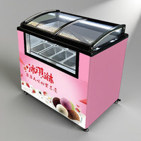 Vitrine de présentation de crèmes glacées anti-buée avec portes coulissantes en verre pour magasin, idéale pour la vente en libre-service de gelato