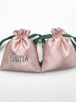 Sac à cordon en satin personnalisé avec logo pour extensions, pochette à cordon en soie, sac de rangement pour bijoux, sac cadeau avec logo imprimé personnalisé