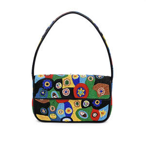 Sac à bandoulière léger et durable Staud, broderie de perles, design unique fait main, sangle personnalisable, unisexe - Product Image 1