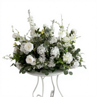 Vente en gros de compositions florales artificielles en soie de haute qualité, modernes et de petite taille, pour la décoration des centres de table de mariage