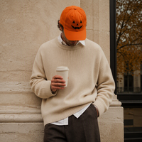 Casquette de baseball unisexe brodée citrouille Jack-o'-lantern de haute qualité – Cadeau d'Halloween saison effrayante – Style vintage pour adultes – Idéale pour les fêtes et le quotidien