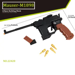 军用系列武器玩具记号笔枪积木套装DIY组装砖套装仿真模型6 + (包包装)
