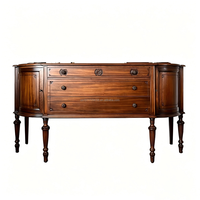 Lemari Bufet Kayu Antik Model Demi Lune Vintage, Kabinet Cherry Antik, Credenza Melengkung, Meja Konsol Shabby Chic